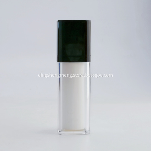 Drehen Sie die doppelwandige weiße Airless-Pumpflasche für kosmetische Airless-Flaschen für die persönliche Hautpflege